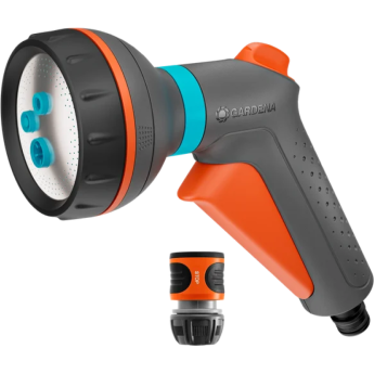 Пистолет-распылитель для полива многофункциональный GARDENA CLASSIC + Коннектор с автостопом 1/2